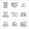 telecommuting line icons. linear set. quality vector line set such as deadline, modem, network, route, folder, intranet, network,