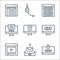 Telecommuting line icons. linear set. quality vector line set such as intranet, inbox, video, online, online payment, chat box,