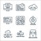 Telecommuting line icons. linear set. quality vector line set such as online, modem, network, web camera, meeting, team work,