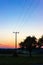 telegraph pole at colorful sunset