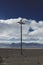 Telegraph pole in desert