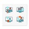 Telehealth color icons set