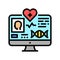 telehealth researching color icon vector illustration