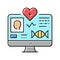 telehealth researching color icon vector illustration