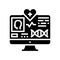 telehealth researching glyph icon vector illustration