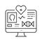 telehealth researching line icon vector illustration