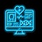 telehealth researching neon glow icon illustration