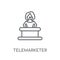 Telemarketer linear icon. Modern outline Telemarketer logo conce