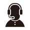 telemarketers icon, Customer Service Icon User With Headphone