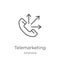 telemarketing icon vector from advertising collection. Thin line telemarketing outline icon vector illustration. Outline, thin