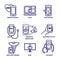 Telemedicine abstract idea with icons illustrating remote health