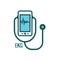 Telemedicine abstract idea - icons illustrating remote health and software