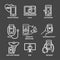 Telemedicine abstract idea with icons illustrating remote health and software