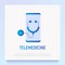 Telemedicine gradient flat icon: stethoscope on screen of smartphone. Modern vector illustration of online medical consultant