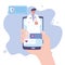 Telemedicine, hand with smartphone doctor online support