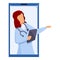 Telemedicine medical communication icon, cartoon style