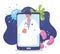 Telemedicine, physician smartphone coronavirus outbreak, medical treatment and online healthcare services