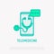 Telemedicine thin line icon