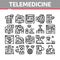 Telemedicine Treatment Collection Icons Set Vector
