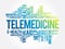 Telemedicine word cloud collage, health concept background