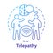 Telepathy concept icon. Mind reading, thought transference idea thin line illustration. Supernatural psychic abilities