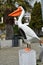 Telephone booth in form of a pelican