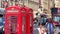 Telephone booths at Strand street in London - LONDON, UK - JUNE 9, 2022