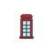 Telephone box filled outline icon