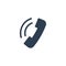 telephone call, contact us, handset, phone solid flat icon. vector illustration