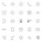 Telephone, dial, call center, calling outline icons set