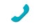 Telephone handset symbol button blue icon. Call pictogram vector illustration