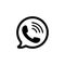 Telephone Icon. Black phone symbol in bubble