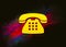 Telephone icon colorful paint abstract background brush strokes illustration design