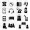 Telephone and operator icons