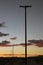 Telephone polls at sunset, Interstate 10, near Palm Springs, California, USA