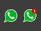 Telephone receiver in green web icon. Mobile social network with white tube design in conversation bubble red missed call