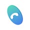 Telephone receiver isometric branch icon. Blue disc with white retro tube.