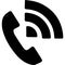 TELEPHONE RECEIVER RINGING ICON, BLACK AND WHITE ILLUSTRATION