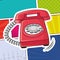 Telephone retro pop art design colored background