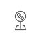 Telephone station location pin line icon