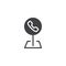 Telephone station location pin vector icon