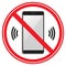 Telephone warning stop sign icon. Push button phone turn off. Vector