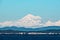 Telephoto image of Mt. Baker, WA, USA taken from Victoria, Vancouver Island, BC, Canada