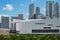 Telephoto shot of Downtown Miami American Airlines Arena