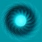 Teleport Warp Spiral Technology on Light Blue Background.