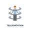 Teleportation flat icon. Colored sign from futurictic technology collection. Creative Teleportation icon illustration