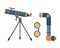 Telescope for astronomy science space discovery instrument vector illustration.