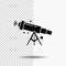 telescope, astronomy, space, view, zoom Glyph Icon on Transparent Background. Black Icon