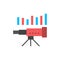 Telescope, Business, Forecast, Forecasting, Market, Trend, Vision  Flat Color Icon. Vector icon banner Template