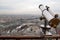 Telescope on Eiffel Tower in Paris, France